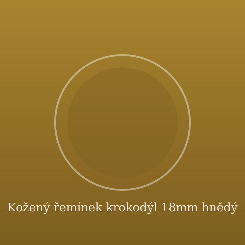 Kožený řemínek krokodýl 18mm hnědý